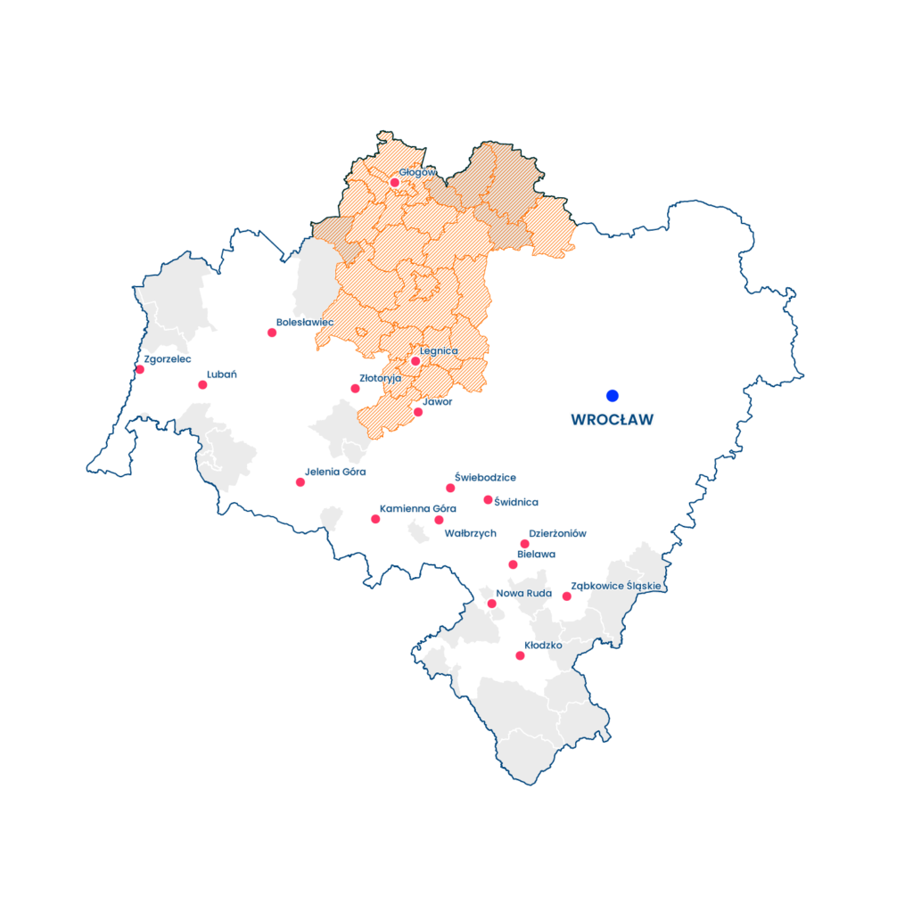 Mapa partnerstw z województwa Dolnośląskiego